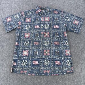 Reyn Spooner First Hawaiian Bank Shirt Mens Medium Aloha Hawaiian Button Down
